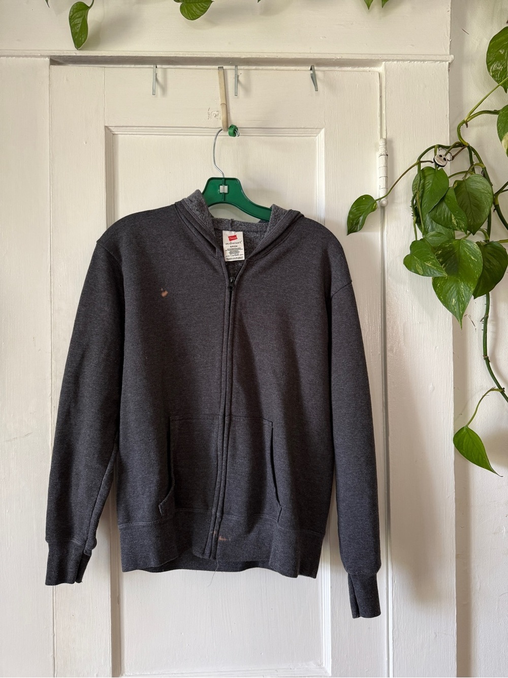Hanes EcoSmart Heather Gray Zip Sweatshirt